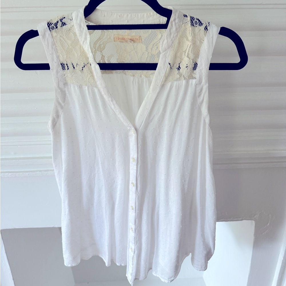 Anthropologie Tank w/ Lace Detail